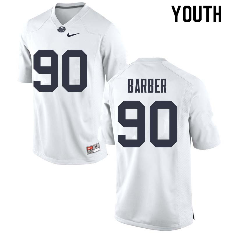 NCAA Nike Youth Penn State Nittany Lions Damion Barber #90 College Football Authentic White Stitched Jersey ODU6798BF